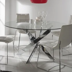 Белый стеклянный стол на кухню фото