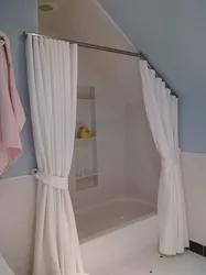Как повесить шторы в ванной фото