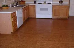 Linoleum on the wall in the kitchen photo