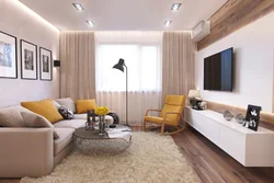 Дизайн гостиной с диваном и стенкой фото