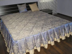 Сшить покрывало на кровать из портьерной ткани в спальню фото