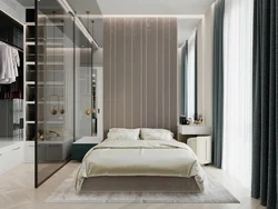 Glass bedroom interior