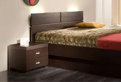 Bedroom interior bed with nightstand