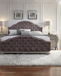 Велюровые кровати в интерьере спальни
