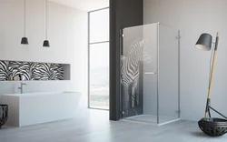 Shower doors in the bathroom interior