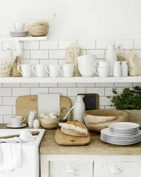 Wooden utensils for kitchen interior