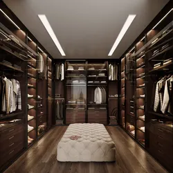 Дизайн гардеробной с диваном