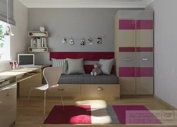 Дизайн квадратной детской спальни