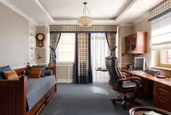 Дизайн мужской спальни кабинета