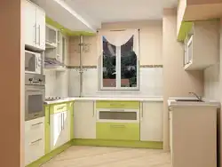 Kitchen design door in the middle