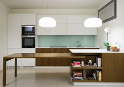 Дизайн Встроенный Стол На Кухне
