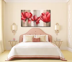 Картины для интерьера спальни цветы