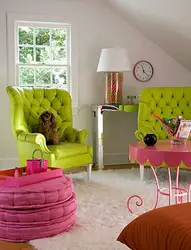 Зелено розовая гостиная фото