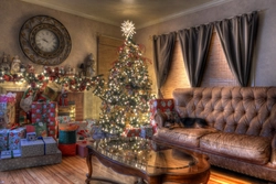 Фото гостиной с елкой