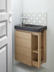 Тумба с раковиной для маленькой ванной комнаты фото