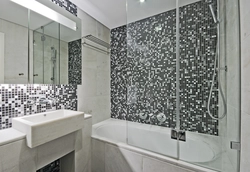 Черная мозаика в ванной дизайн