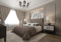 Bedroom interior in coffee tones