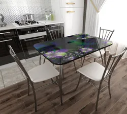 Столы из стекла для кухни фото