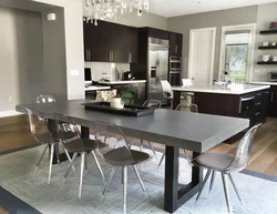 Gray kitchen table design