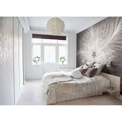 Wallpaper with feathers for the bedroom photo