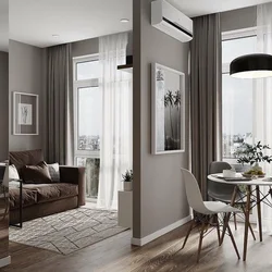 Дизайн однокомнатной квартиры хрущевки с двумя окнами