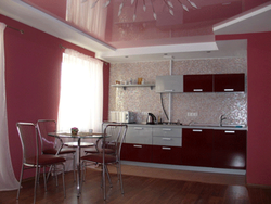 Kitchen interior wallpaper and ceilings