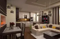 Дизайн квадратной гостиной совмещенной с кухней фото