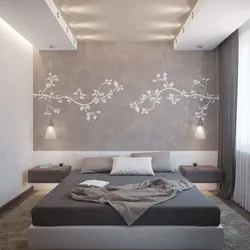 Дизайн стен и потолка в спальне