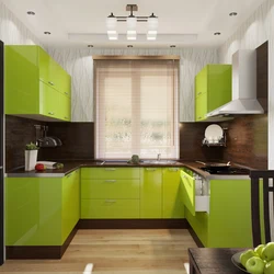 Кухня бежево зеленого цвета фото