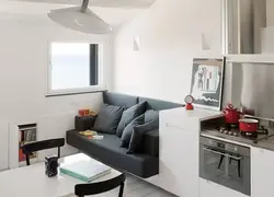 Фото маленькой гостиная кухня с диваном