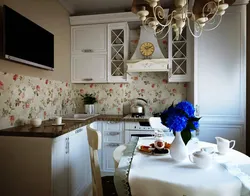Kitchen interior in small flowers