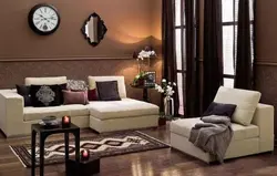Мебель кофейного цвета в гостиной фото