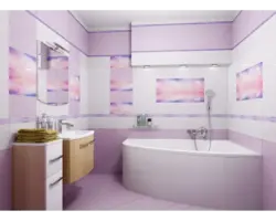 Сиреневая плитка в ванной фото