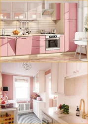 Фото плитки кухня розовый