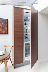 Как Встроить Холодильник В Шкаф На Кухне Фото