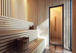 Рейки деревянные в интерьере ванной