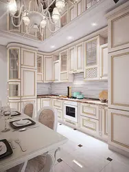 Классическая маленькая кухня в светлых тонах фото