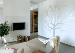 Дизайн пустой стены в гостиной фото