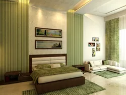 Beige green bedroom photo