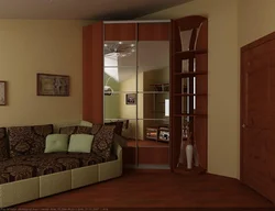 Дизайн интерьера гостиной с угловым шкафом