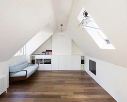 Attic design with gable roof bedroom