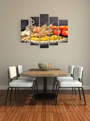 Картины во всю стену в интерьере кухни