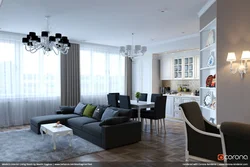 Studio apartment with two windows design options
