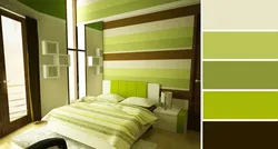 Сочетание зеленого и коричневого в интерьере спальня
