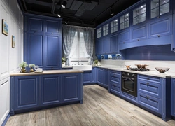 Дизайн Кухни С Синими Фасадами