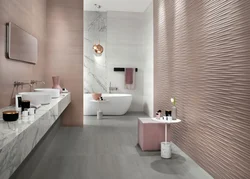 Дизайн ванной из керамогранита современно