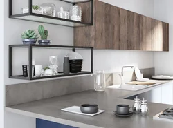 Kitchens with metal shelves photo