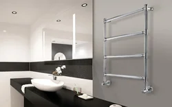 Bathroom design with heated towel rail