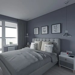 Спальня в серых оттенках дизайн фото