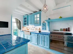 Кухни голубого цвета фото в интерьере